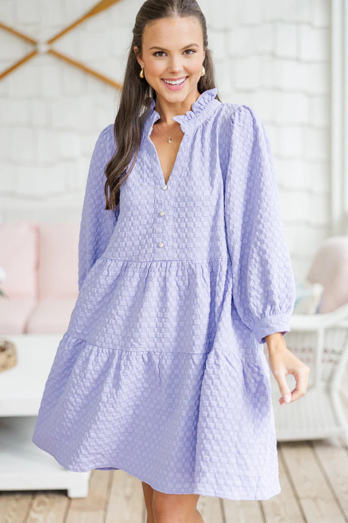 All Up To You Lavender Textured Dress | The Mint Julep Boutique