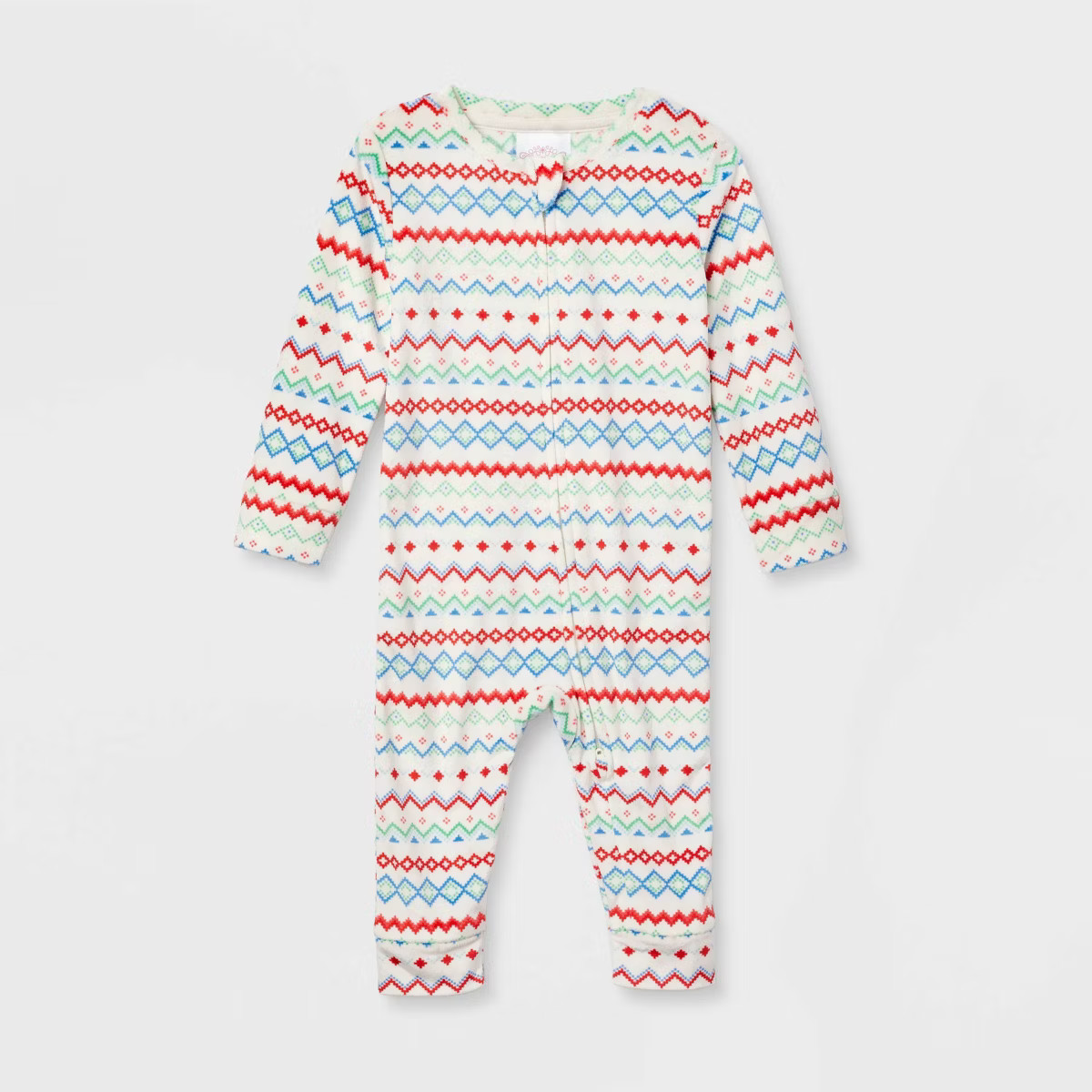 Baby Fair Isle Print Snuggly Soft Holiday Matching Family Pajama Union Suit - Wondershop™ White | Target