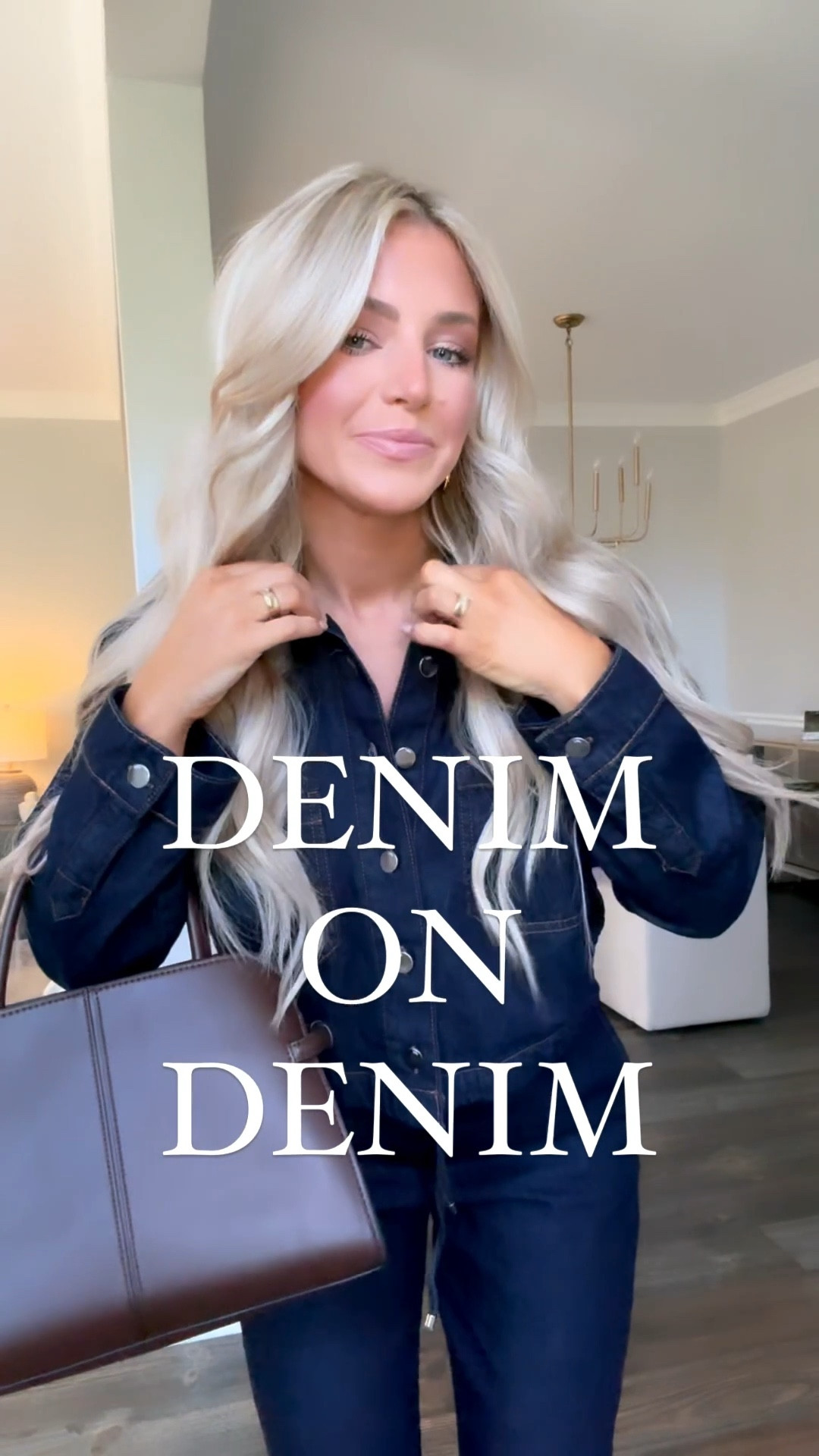 Denim on denim look for fall! Obsessed with this dark wash denim. Wearing a small in the top and a medium in the bottoms. 

#LTKFindsUnder100 #LTKStyleTip #LTKSeasonal