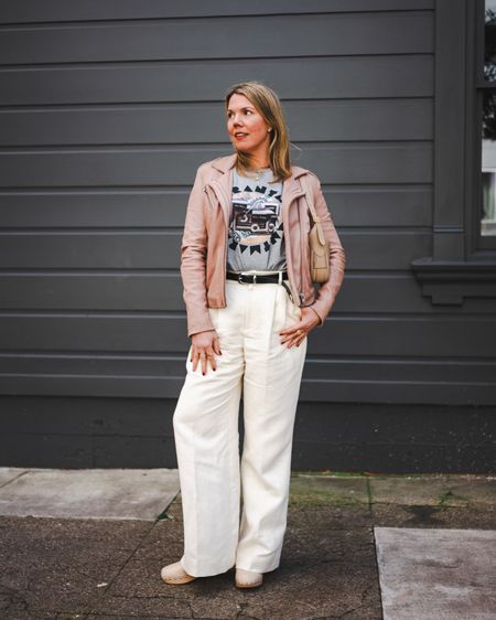 The star of this outfit is my $48 Madewell belt (a Khaite #dupe) but the Nili Lotan pants are threatening to steal the show 

#LTKstyletip #LTKover40 #LTKfindsunder50