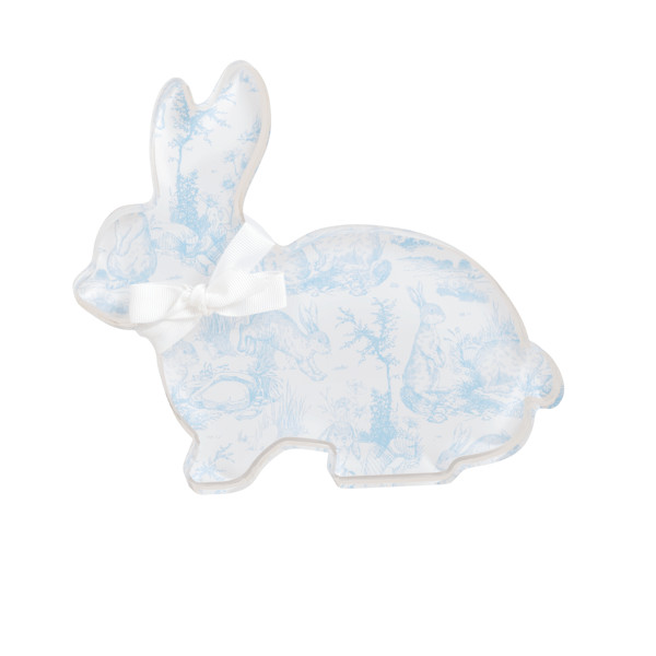 Horizontal Toile Acrylic Bunny Sitter | Mud Pie