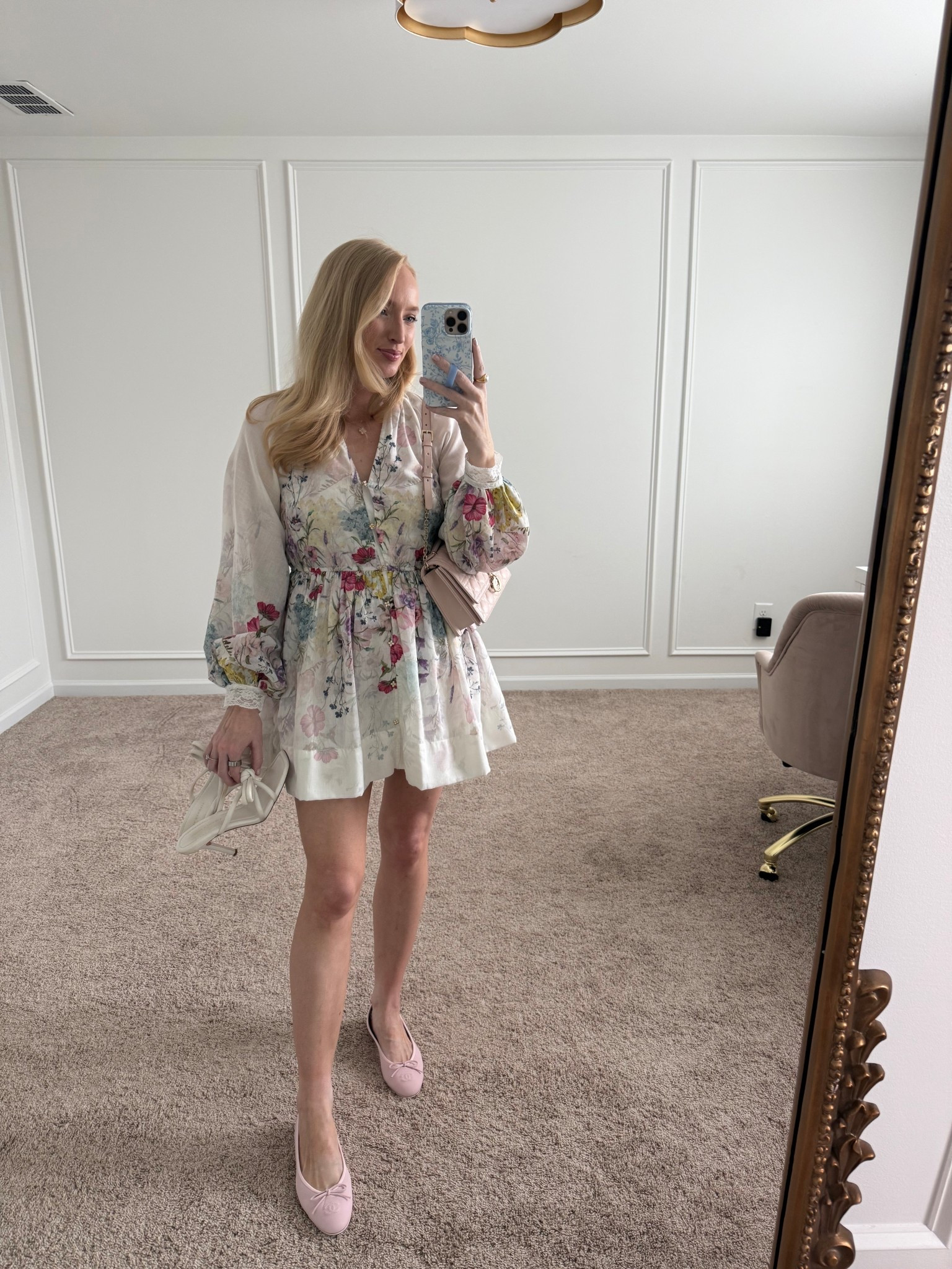 What I wore to girls night!! I always opt for a dress for dinner because I’m not going to let pants hold me back 😂 this dress is from last year but they brought it back in a gorgeous white and blue option and a midi length! Wearing a small. It’s shorter I’m 5’5’’ for height reference. I brought heels to change into but ended up just keeping in ballet flats (these are Chanel so I can’t link)  

#LTKSeasonal