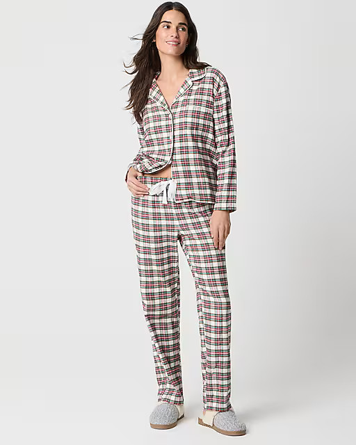 Petite plaid flannel pajama set | J.Crew Factory