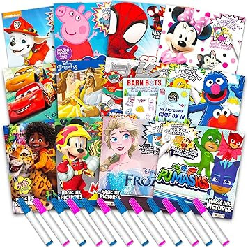 12 Imagine Ink Coloring Book Set for Kids - Bulk Bundle with 12 No Mess Coloring Books, Barn Bots... | Amazon (US)