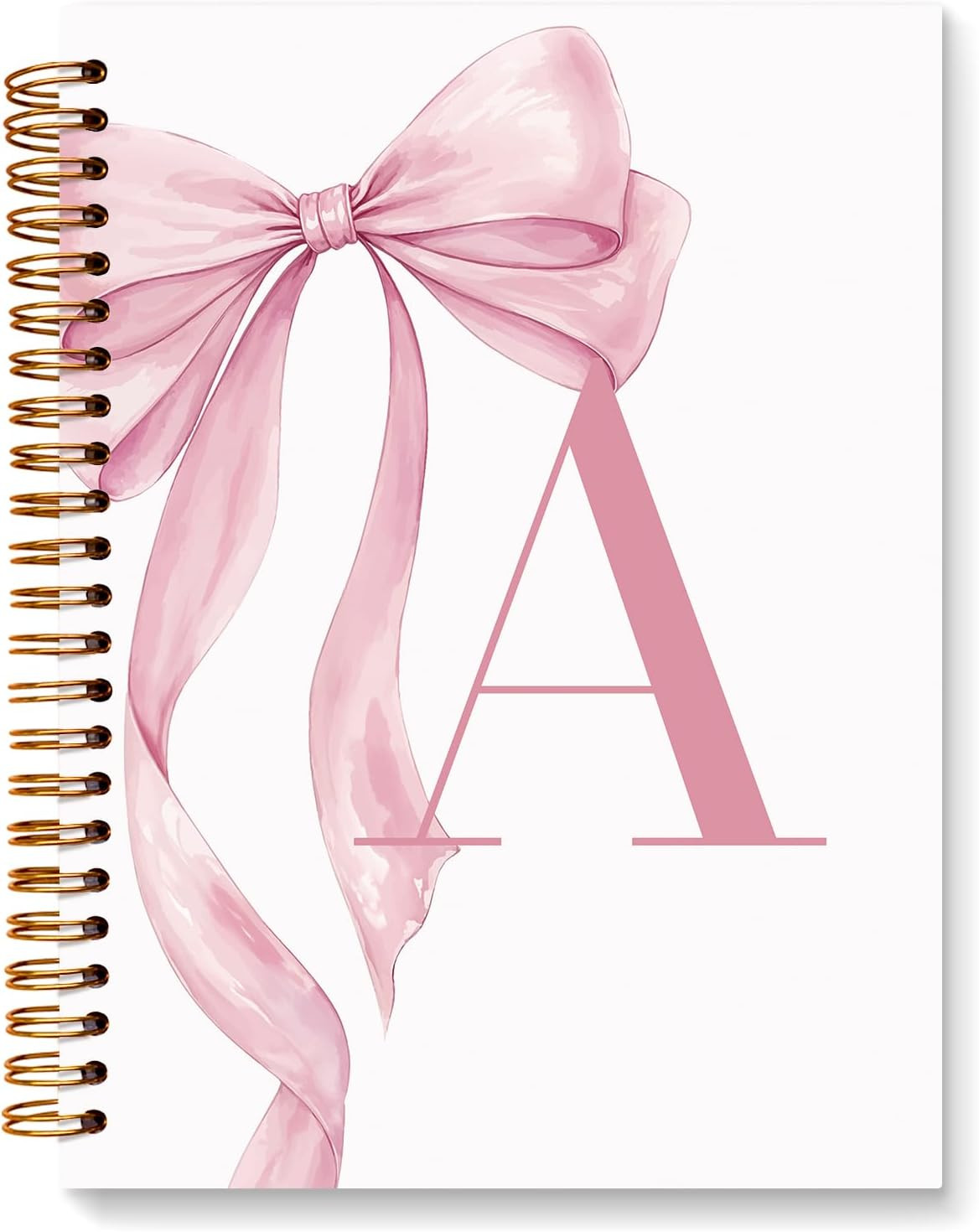 JXREQ Coquette Pink Bow Initial A Personalized Notebook Journal | Amazon (US)