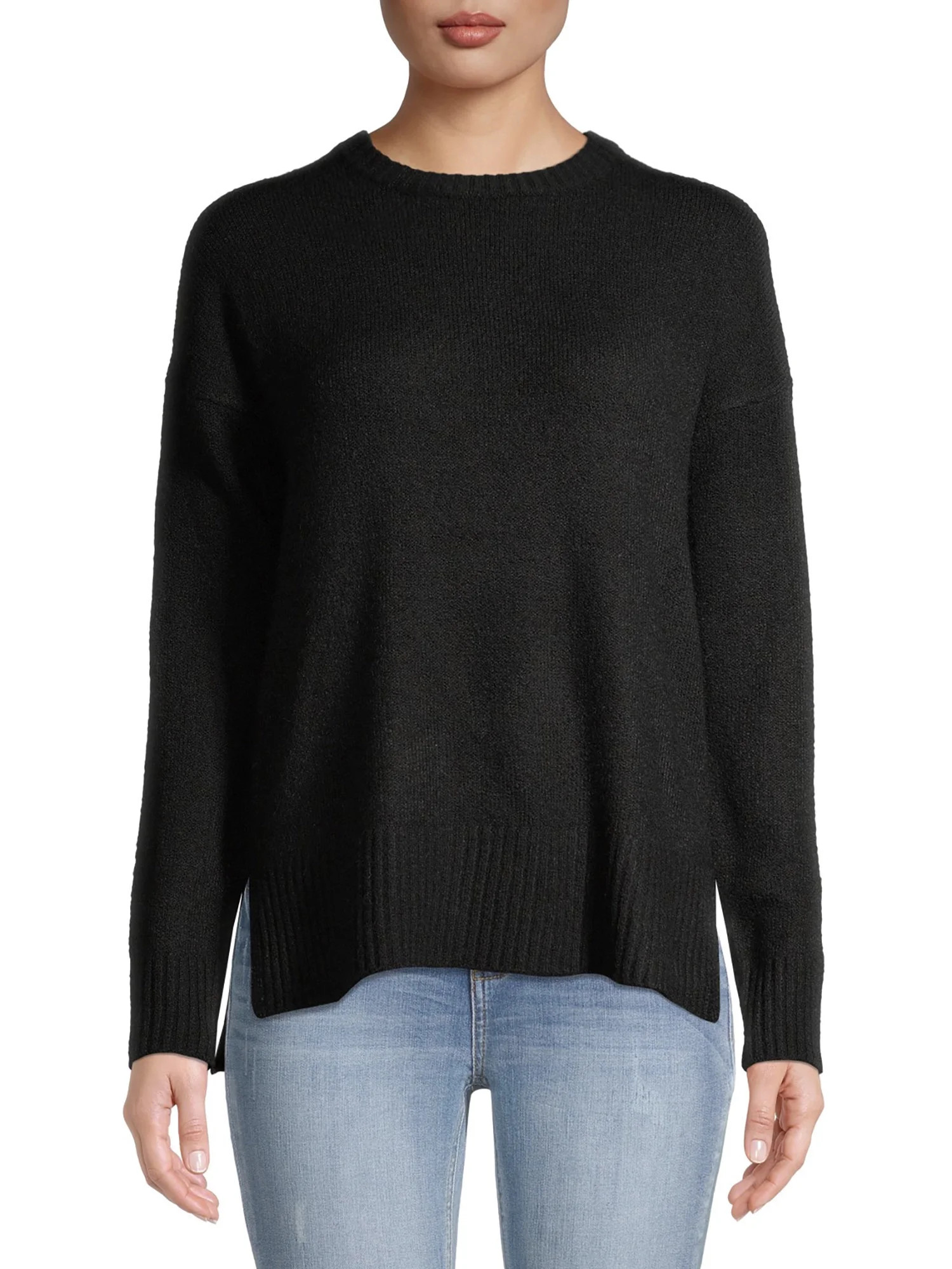 Time and Tru Women's Cozy Crewneck Sweater - Walmart.com | Walmart (US)