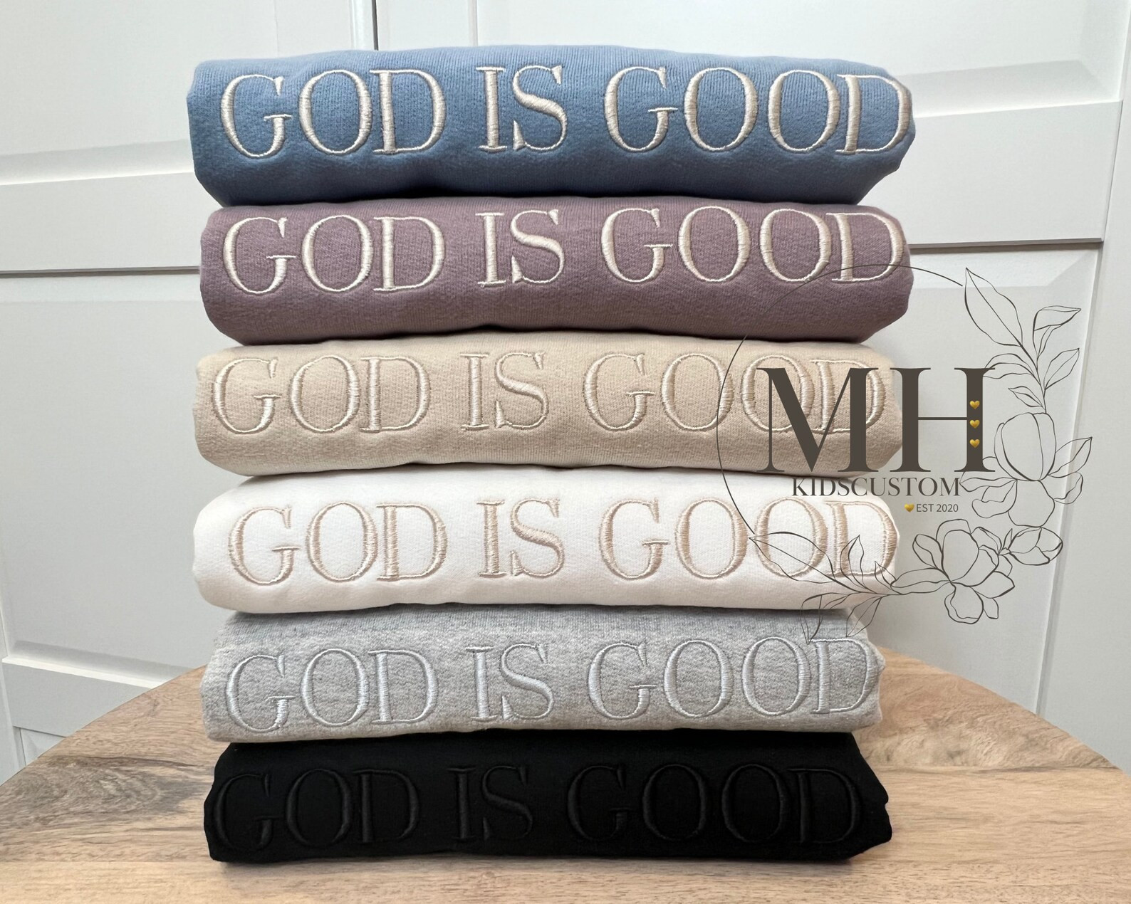 Embroidered God is Good Sweatshirt, Christian Sweatshirt Embroidered, Christian Apparel, Adult Un... | Etsy (US)