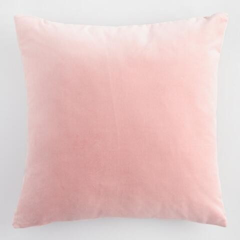 Blush Velvet Throw Pillow | World Market