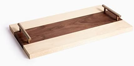 Maple & Walnut Bicolor Cutting Board Bar Tray Charcuterie Board Serving Tray | Amazon (US)