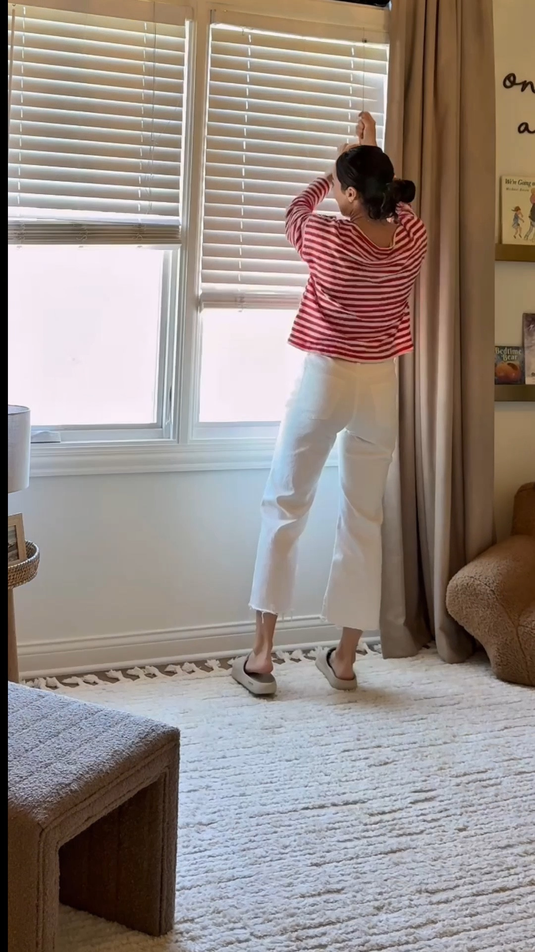 Love this target too & Jcrew denim 

Top - tts in small
Bottoms - run big imo, sized down one

Mom style, ootd, white denim, wide leg denim, target, target top, spring style 

#LTKStyleTip #LTKFindsUnder100 #LTKFindsUnder50