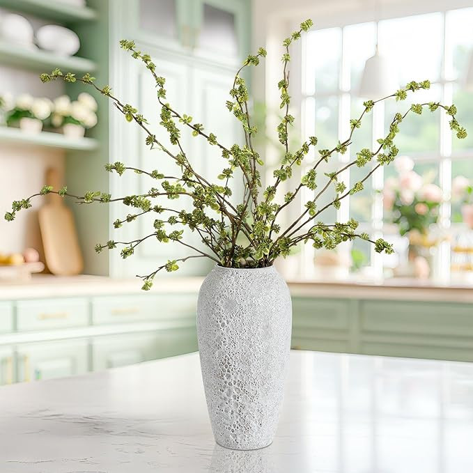 Zeyune 6 Pcs Artificial Branches with Green Buds 40" Evergreen Faux Plastic Plant Stem Picks Spri... | Amazon (US)