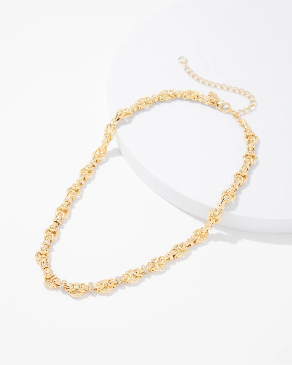 Gold Pave Chain Link Necklace | White House Black Market