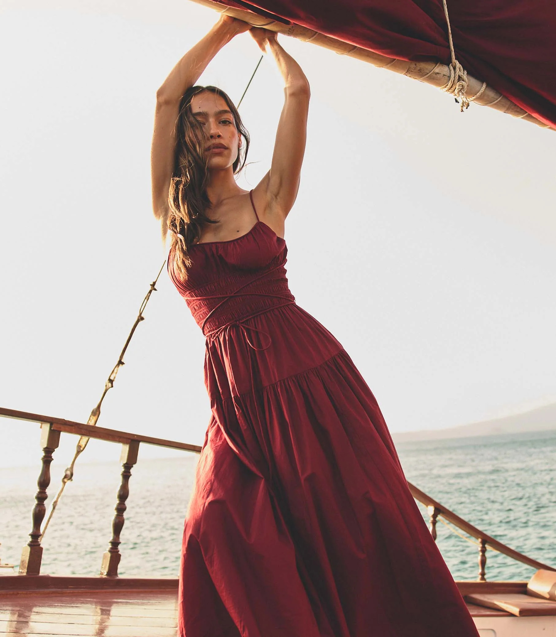 Safia Dress - Deep Ruby | DÔEN | DOEN