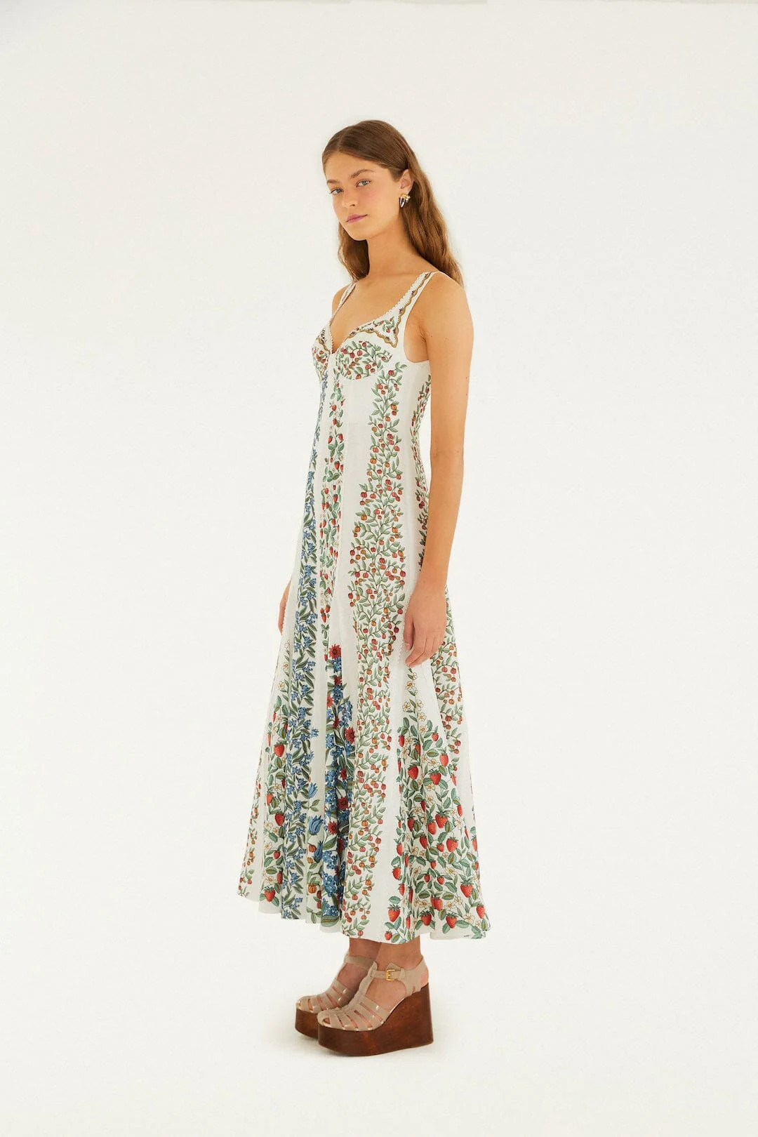 Off-White Fruit Beauty Lenzing Ecovero Euroflax Maxi Dress | FARM Rio | FarmRio (US)