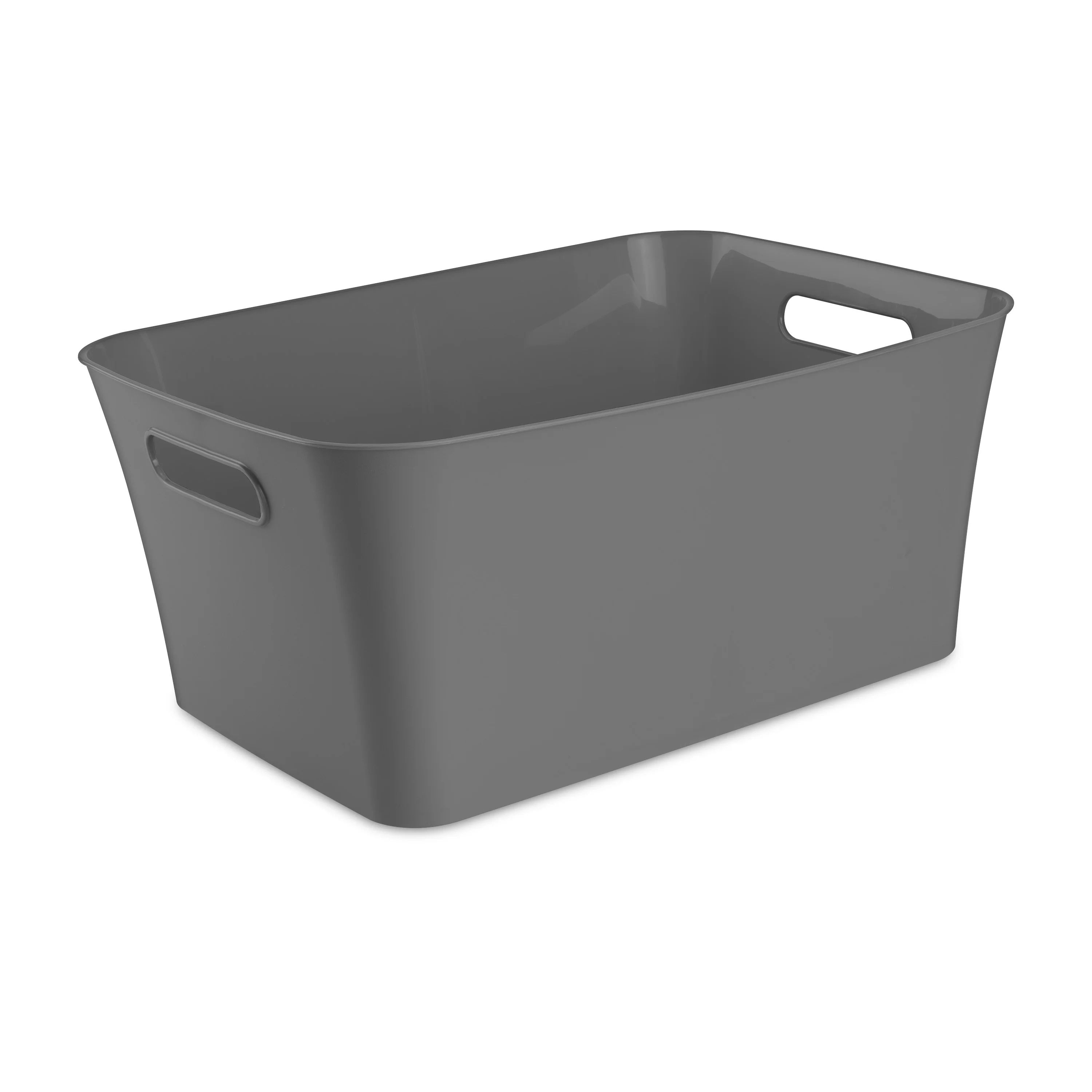 Mainstays Large Plastic Storage Bin, Grey | Walmart (US)