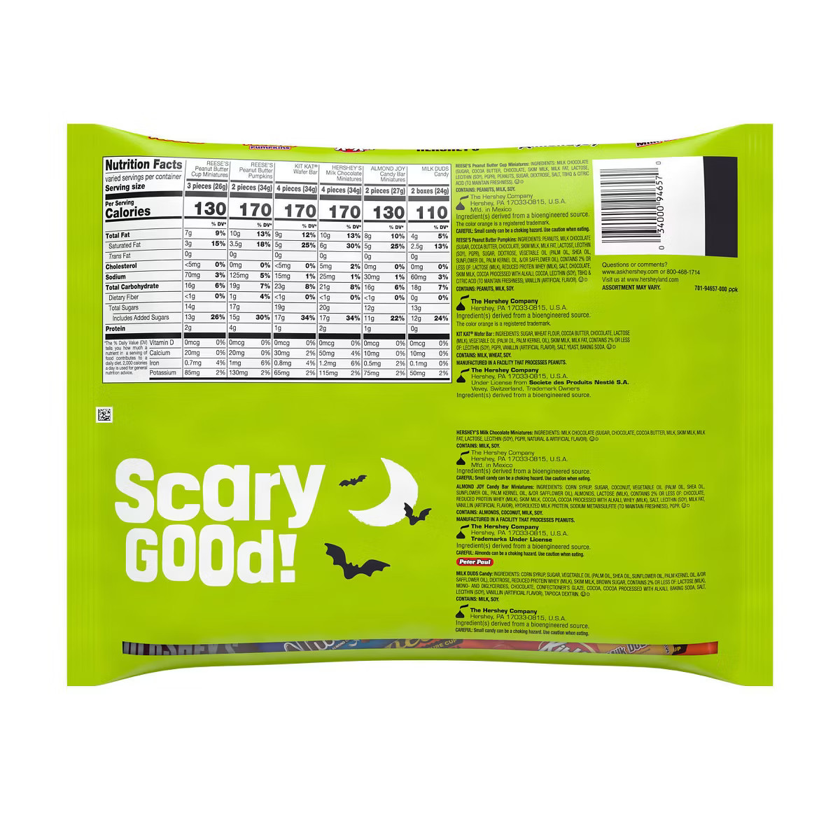 HERSHEY'S Chocolate Assorted Halloween Candy Miniatures - 23.05oz/55pc | Target