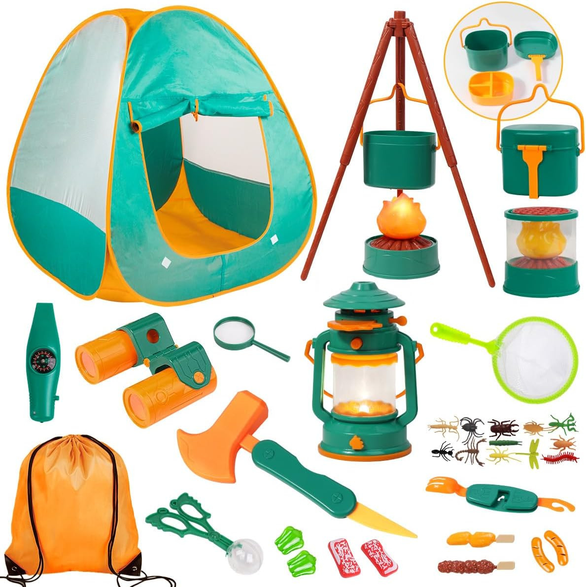Meland Kids Camping Set with Tent - Toddler Toys for Boys with Campfire, Camping Toys for Kids In... | Amazon (US)