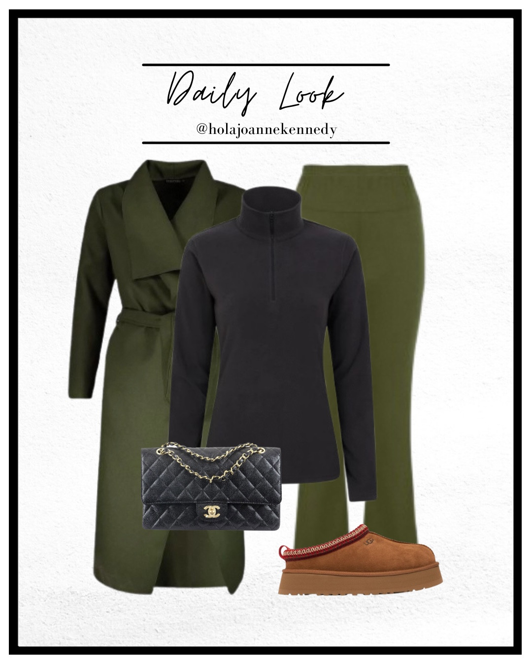 winter outfit ideas, chic winter style, cosy but stylish, cold weather fashion, January outfit inspo, everyday fashion, daily fashion posts, winter layering, winter wardrobe essentials, daily styling, olive leggings, olive flare leggings, fleece lined leggings, fleece leggings, winter leggings, khaki leggings, Ugg tazz slippers, platform uggs, khaki waterfall coat, black half zip fleece 

#LTKeurope #LTKstyletip #LTKwinter