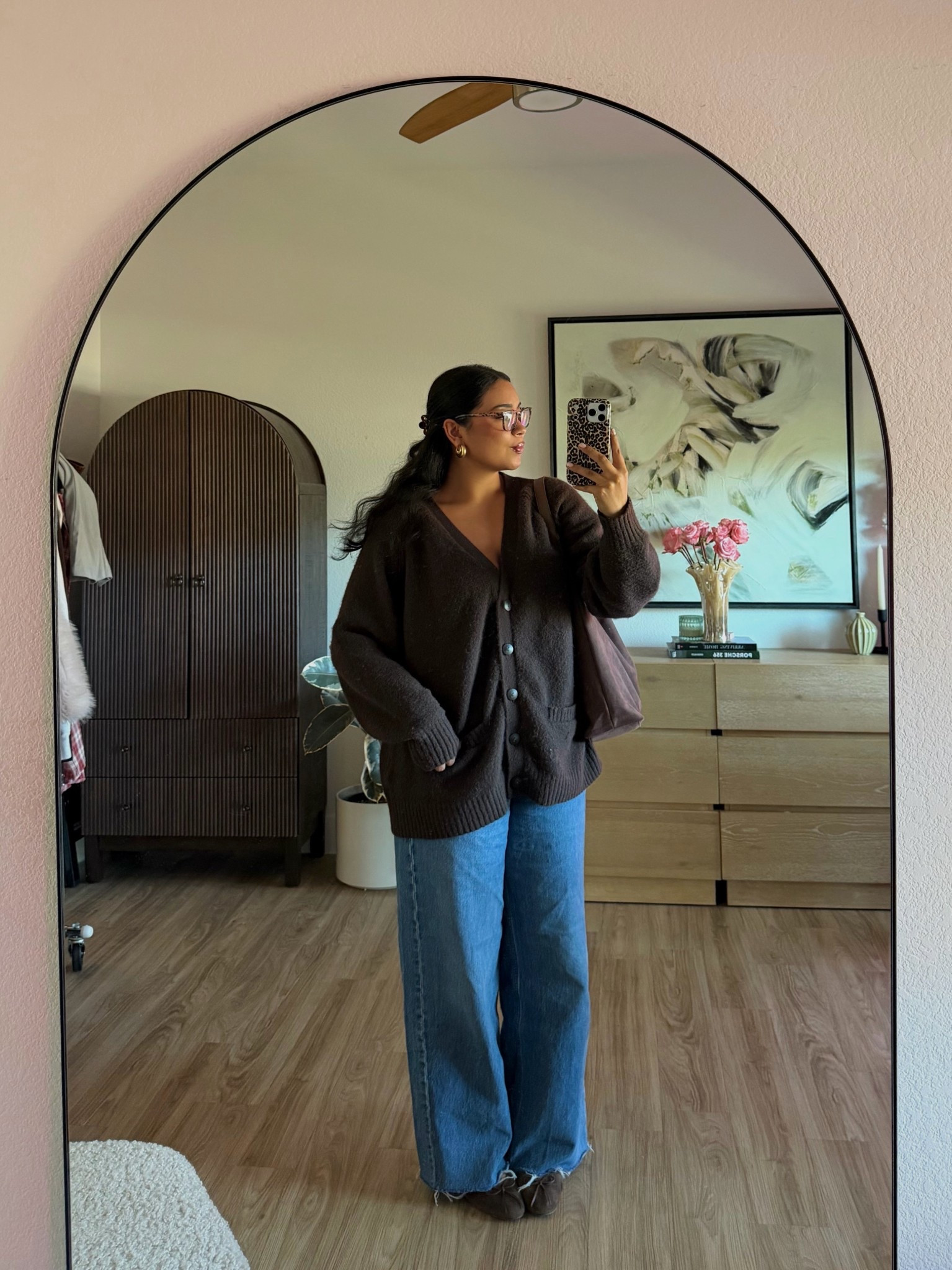 easy winter outfit inspo🤎 full @abercrombie fit, cardigan & jeans run true to size!! (Wearing a L in the cardigan, runs oversized & jeans run true to size, wearing a 30)

#LTKootd #LTKMidsize