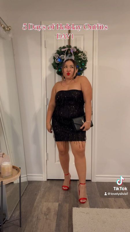 5 Days of Holiday Outfits: Day 1 ❤️🎄 

Black dress, sequin dress, holiday outfit, Christmas outfit, red heels, red shoes,  black handbag, black earrings 

#LTKfindsunder50 #LTKHoliday #LTKstyletip