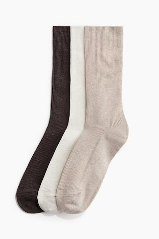 H & M - 3-pack Ribbed Socks - Brown | H&M (US + CA)