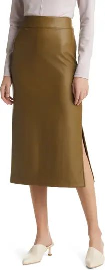 Halogen® Faux Leather Midi Skirt | Nordstrom | Nordstrom