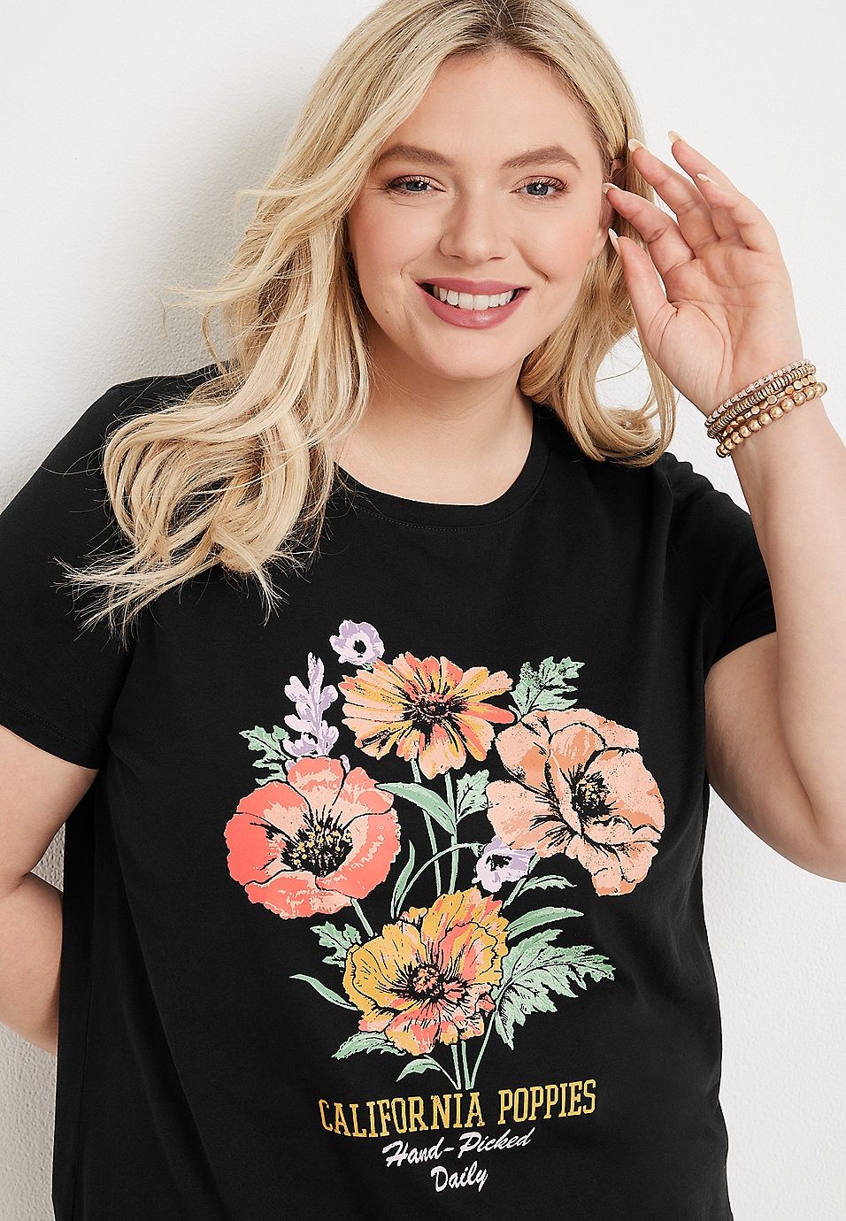Plus Size California Poppies Graphic Tee | Maurices