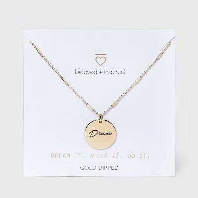 Beloved + Inspired Gold 'Dream' Disc Chain Necklace - Gold | Target