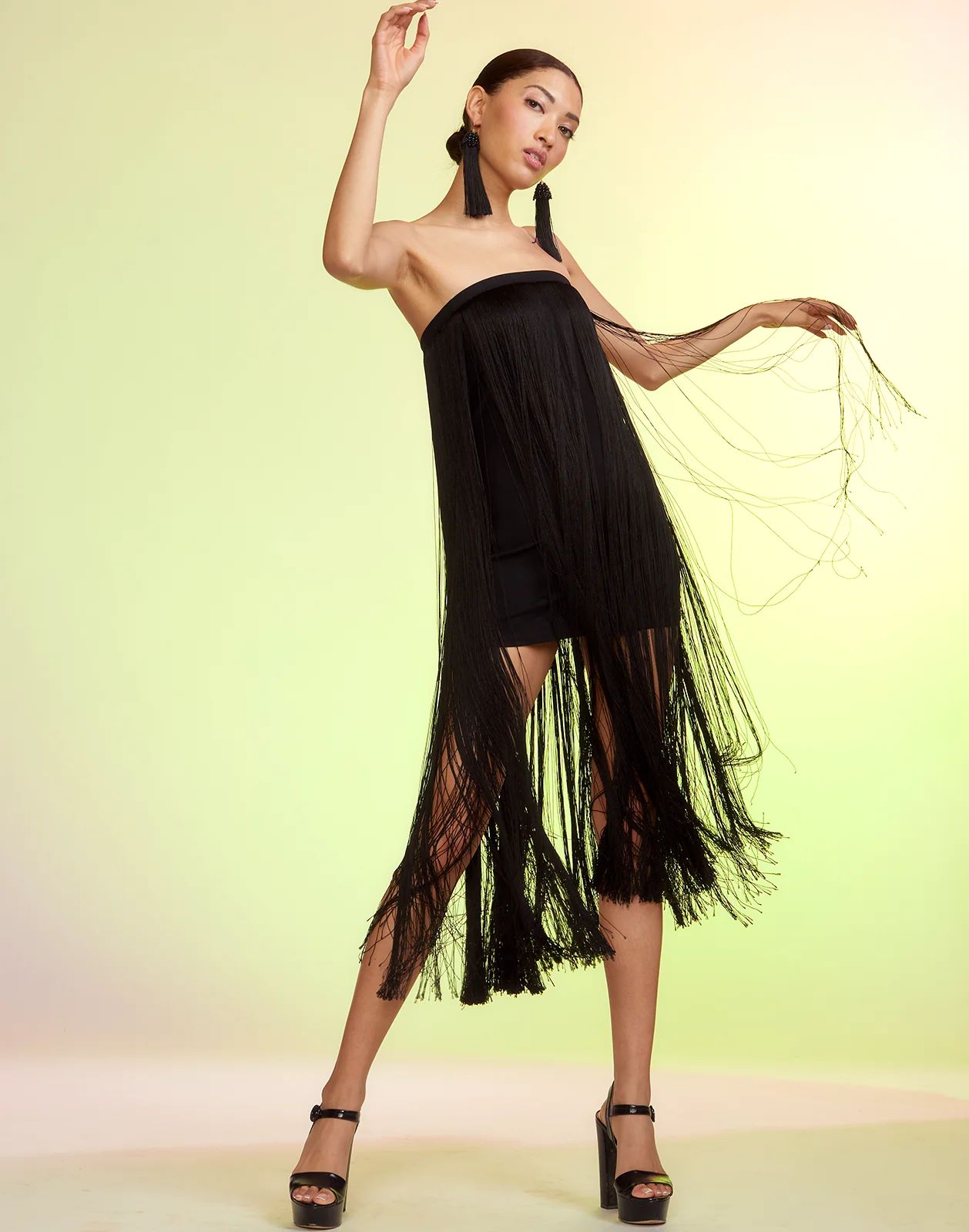 Gabrielle Strapless Fringe Dress | Cynthia Rowley