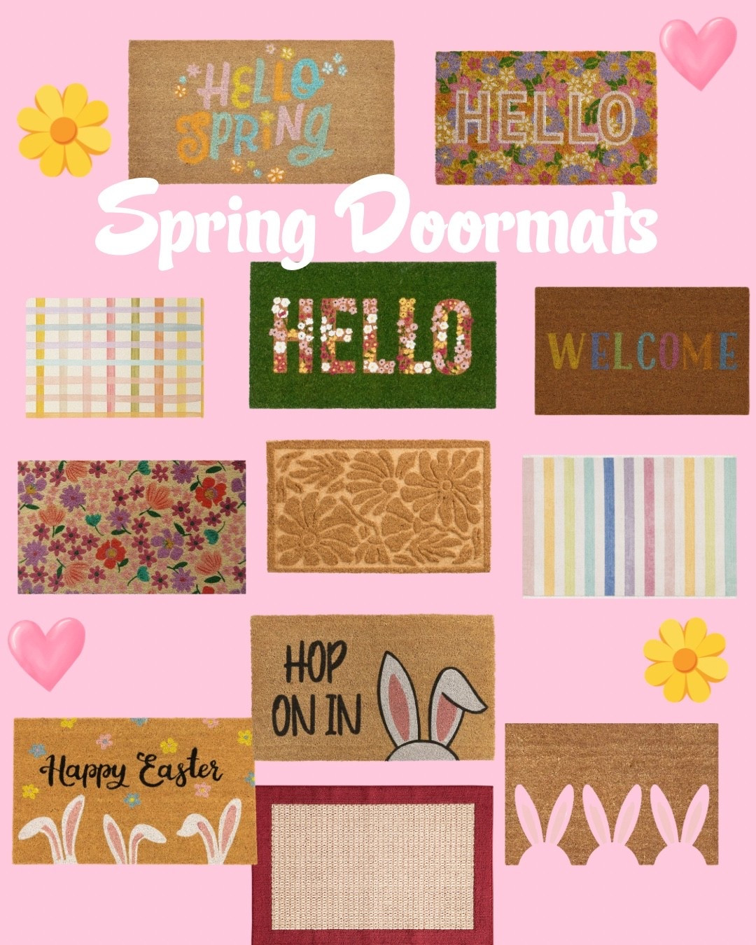 Spring doormats 🌼🌸 So cute to layer them! Added some fun Easter doormats too! 

Spring doormat Easter doormat flower doormat

#LTKHome #LTKSeasonal