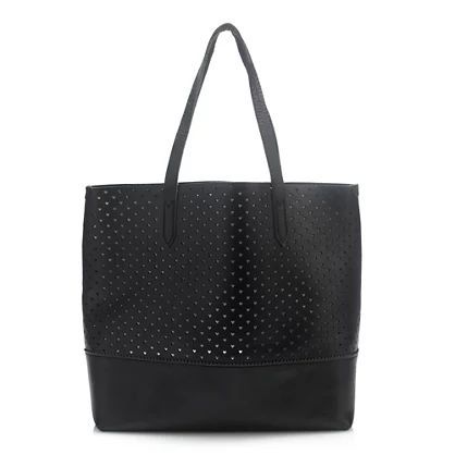 Downing tote in heart-perforated leather | J.Crew US