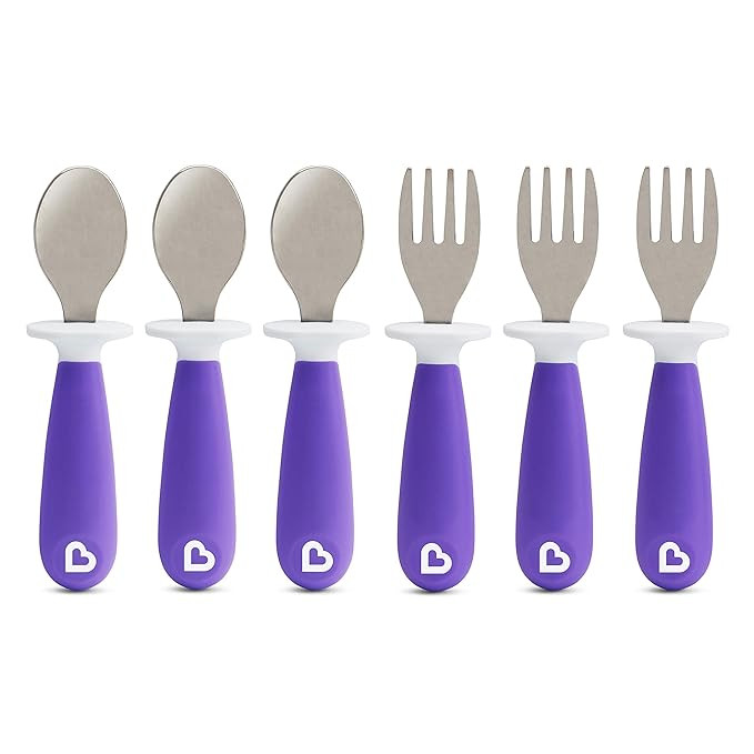 Munchkin Raise Toddler forks and Spoons 6 Piece, Purple | Amazon (US)