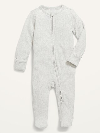 Unisex Sleep & Play Rib-Knit Footed One-Piece for Baby | Old Navy (CA)