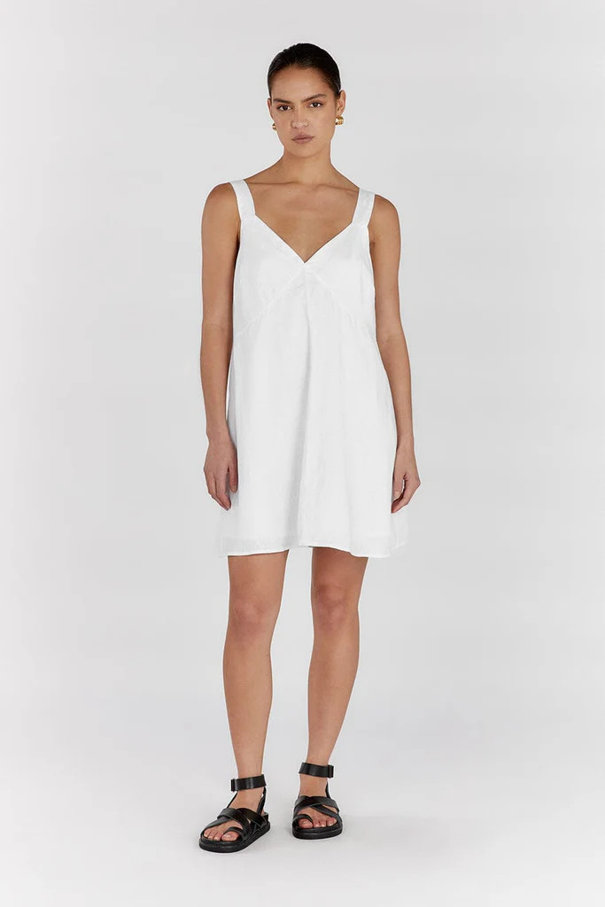 TIARNE WHITE LINEN MINI DRESS | DISSH