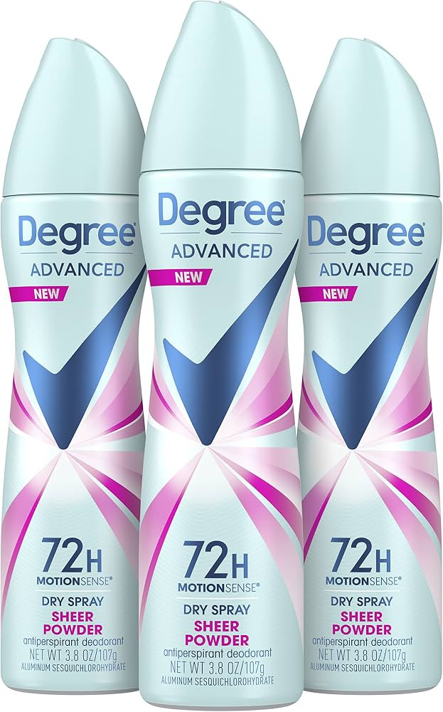 Degree Advanced Antiperspirant Deodorant Dry Spray 72-Hour Sweat and Odor Protection Sheer Powder... | Amazon (US)