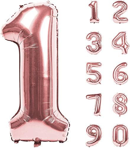 Large Foil Number 1 Balloons Pink Mylar Helium Balloon Girls Birthday Party Decor Supplies（Numb... | Amazon (US)
