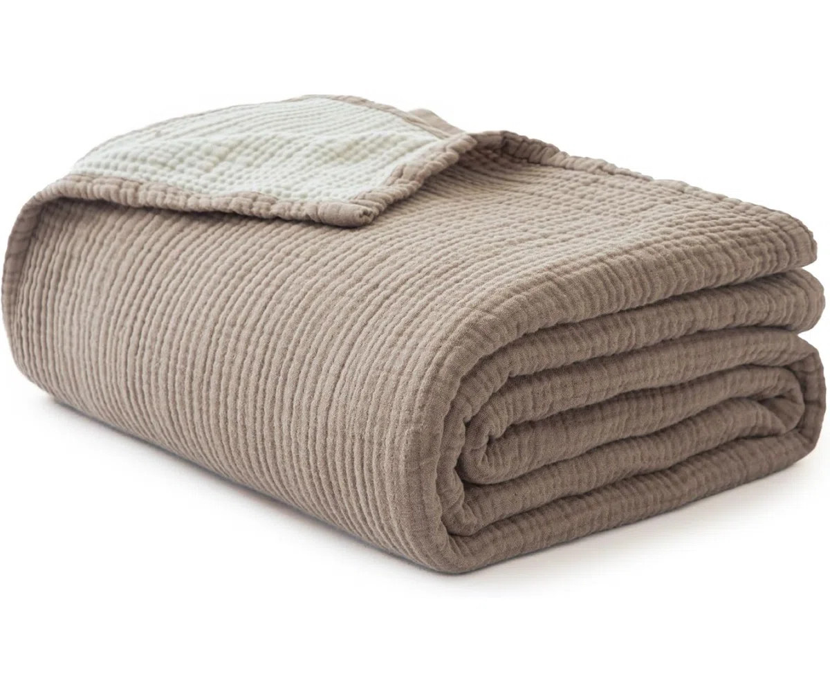 Cotton Muslin Blanket For Bed And Couch Soft Lightweight Breathable 4 Layering Gauze Blanket Home... | Wayfair North America