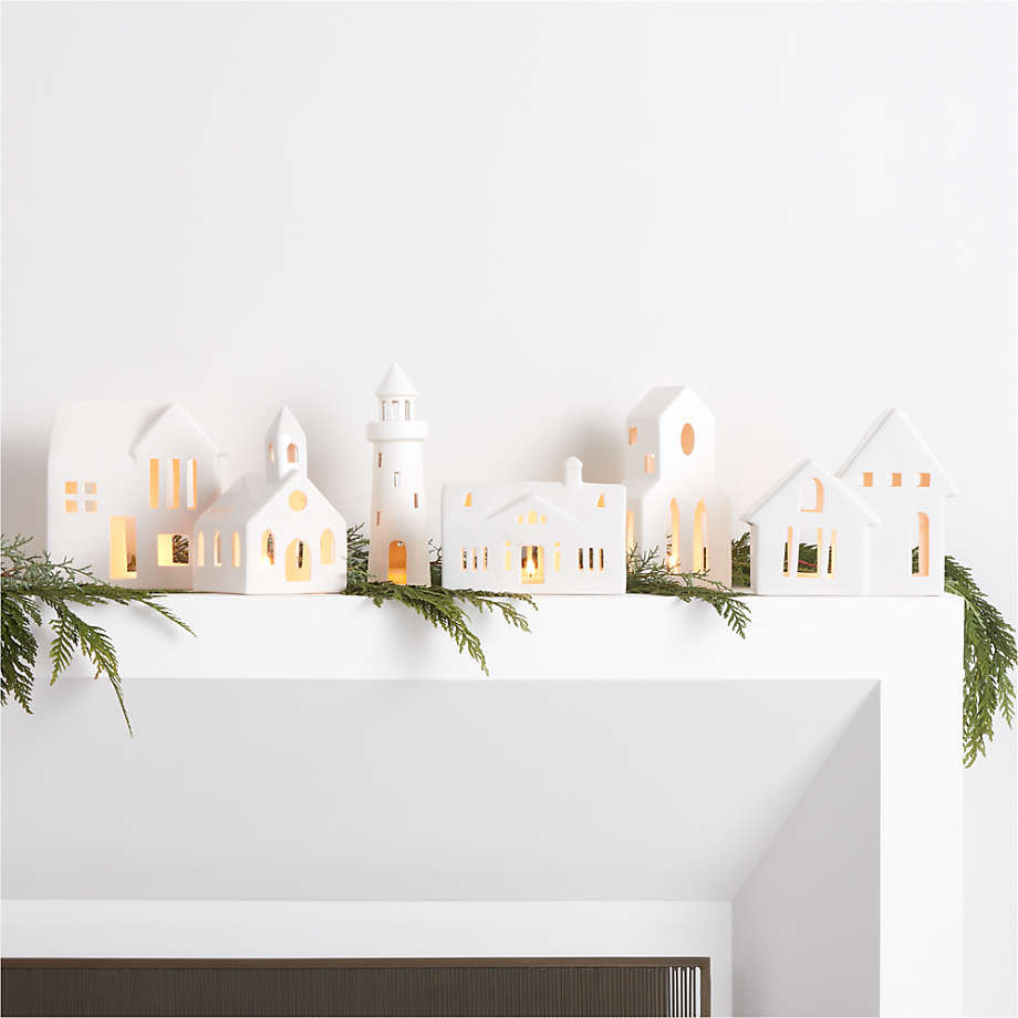 White Ceramic Holiday Church + Reviews | Crate & Barrel | Crate & Barrel