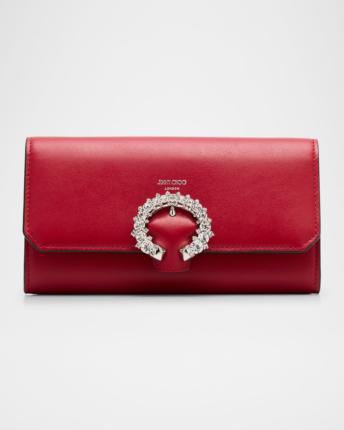 Buckle Flap Leather Wallet on Chain | Neiman Marcus