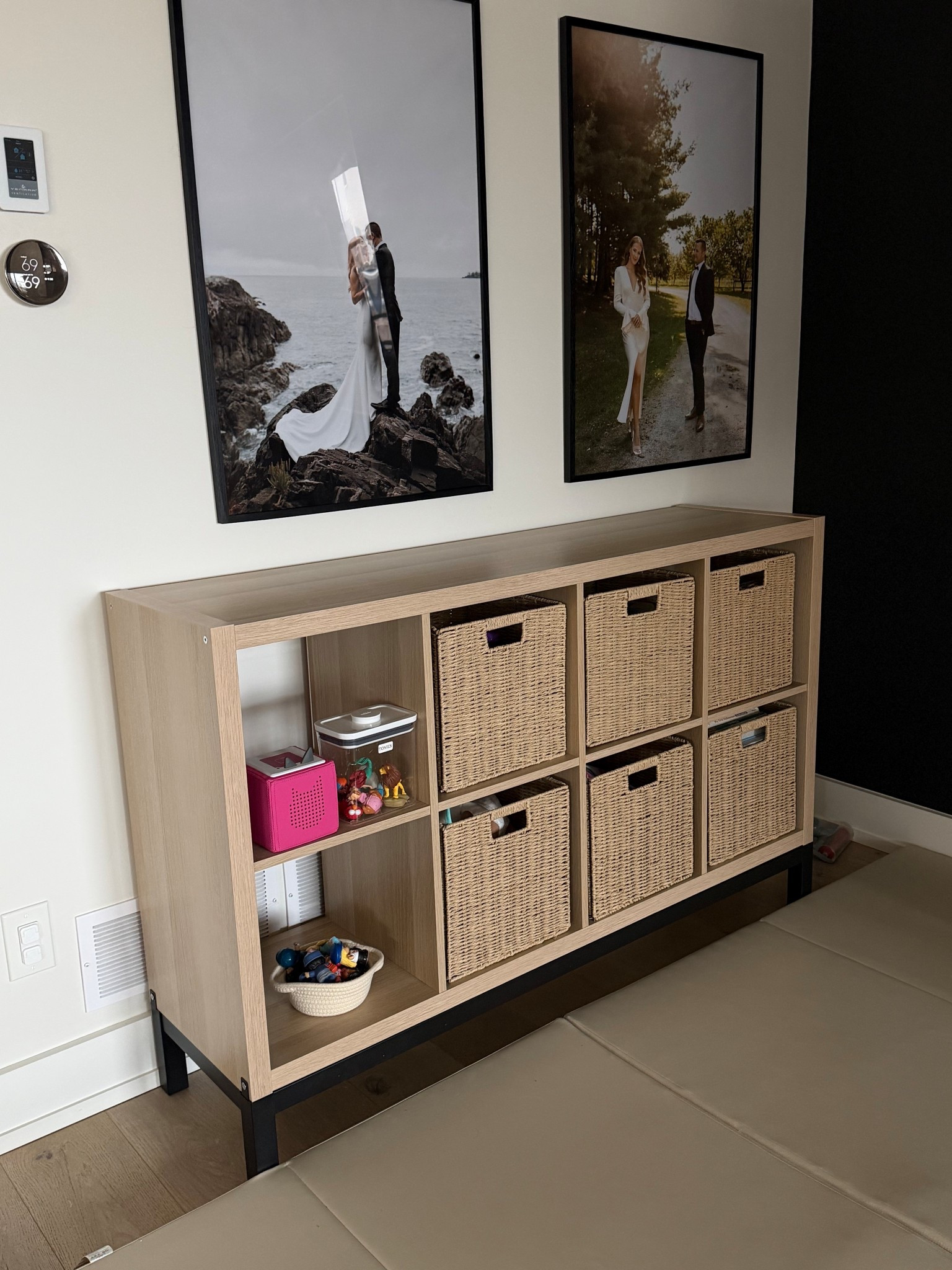 Wicker baskets & shelving we use for play space organization 🫶🏼

#LTKcanada #LTKkids #LTKhome