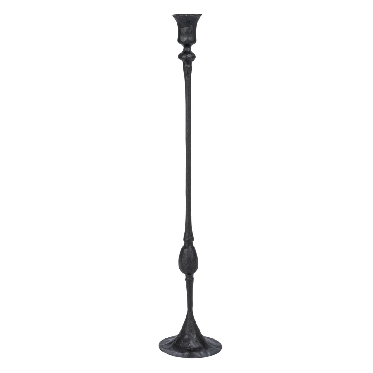 Tall Decorative Hand-Forged Metal Taper Holder, Black | Wayfair North America