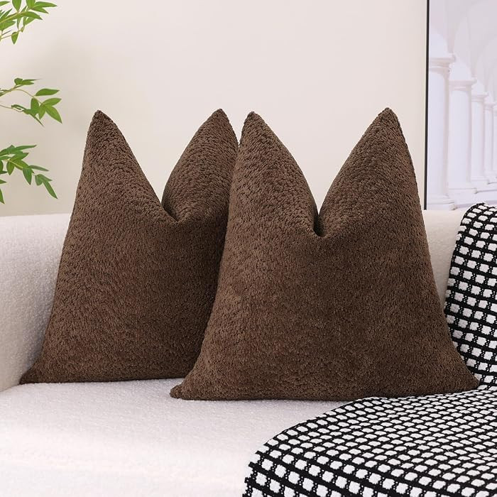 Pack of 2 Heavy Boucle Throw Pillow Covers 20x20 Inches, Decorative Pillow Covers for Sofa Couch,... | Amazon (US)