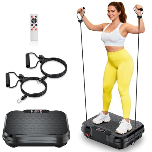 Vibration Plate Exercise Machine, 250 Speeds Home Fitness Vibrating Plate for Lymphatic Drainage, Vibration Plate 400 Lbs Capacity, Vibrating Plates for Weight Loss, Workout Equipment for Women Men | Amazon (US)