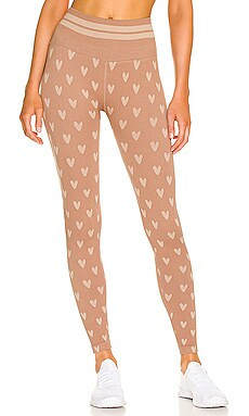 Spiritual Gangster Love Sculpt Jacquard Legging in Tonal Hearts from Revolve.com | Revolve Clothing (Global)
