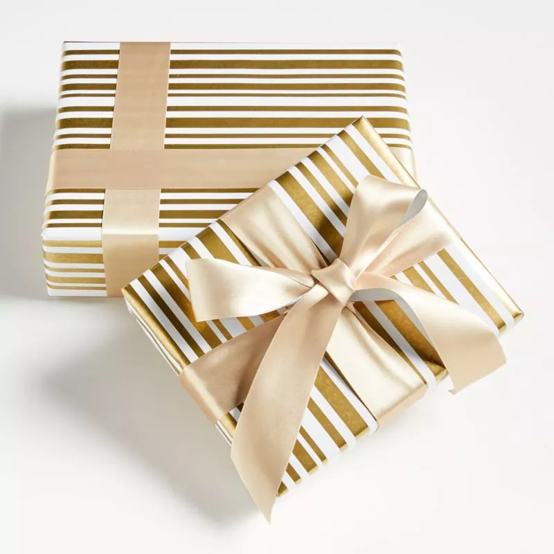 Crate&Barrel Champagne Glitter Gift Wrap