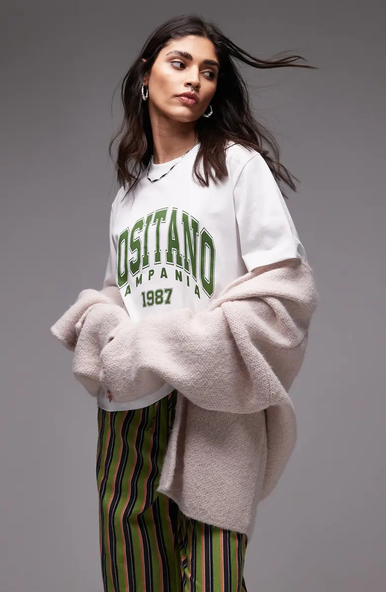 Topshop Positano Oversize Graphic T-Shirt | Nordstrom | Nordstrom