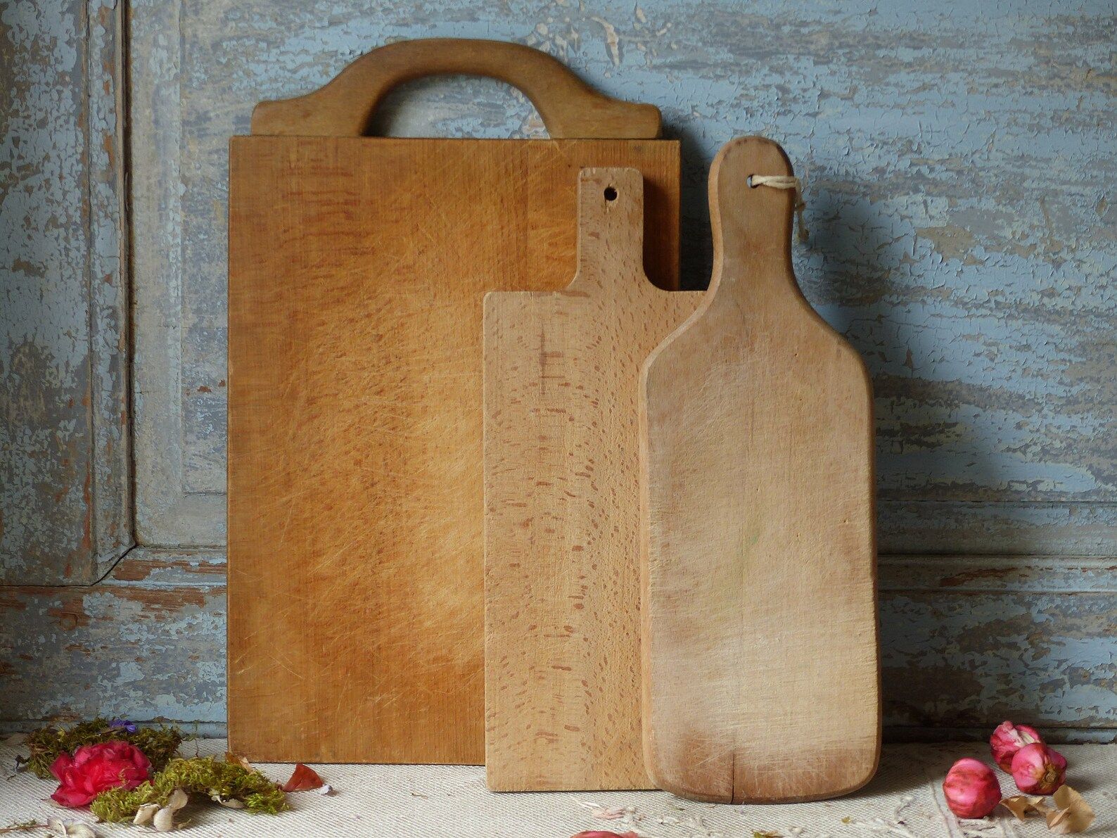 Set of 3 french vintage rustic wood cutting boards. Bread | Etsy | Etsy (US)