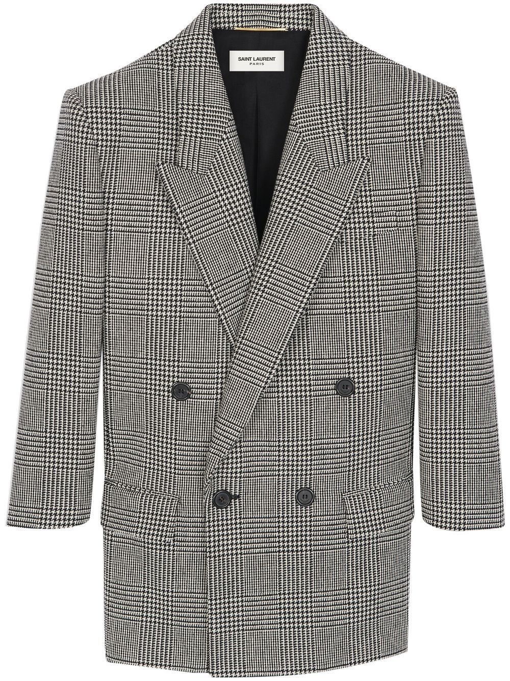 Saint Laurent Blazer Con Estampado Pied De Poule - Farfetch | Farfetch Global