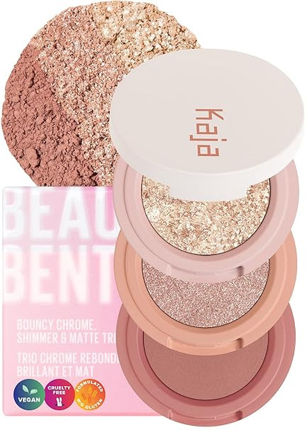 Kaja Beauty Bento Collection - Bouncy Eyeshadow Trio | 16 Peach Madeline | Nude Peach Tone | Vega... | Amazon (US)