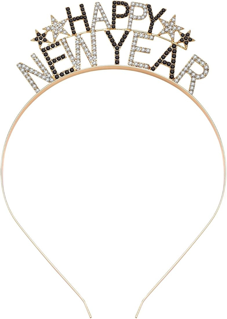 YAHPERN Happy New Year Headbands for Women Rhinestone New Year’s Eve Hairbands New Year Party S... | Amazon (US)
